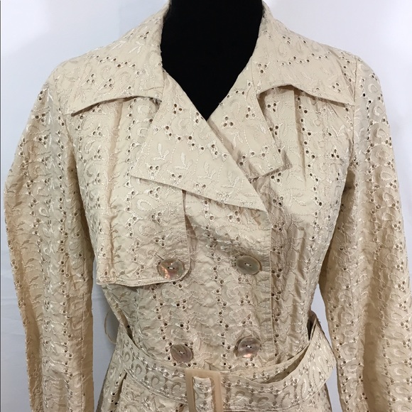 Dana Bachman sand eyelet trench coat jacket - Picture 3 of 7
